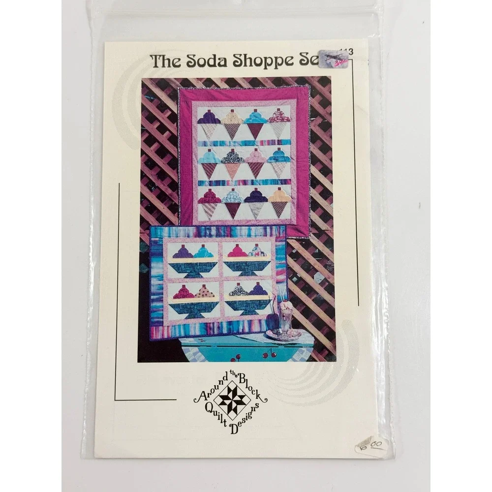 Around the Block Quilt Designs Soda Shoppe Set Pattern OS Pink Ice Cream 113
